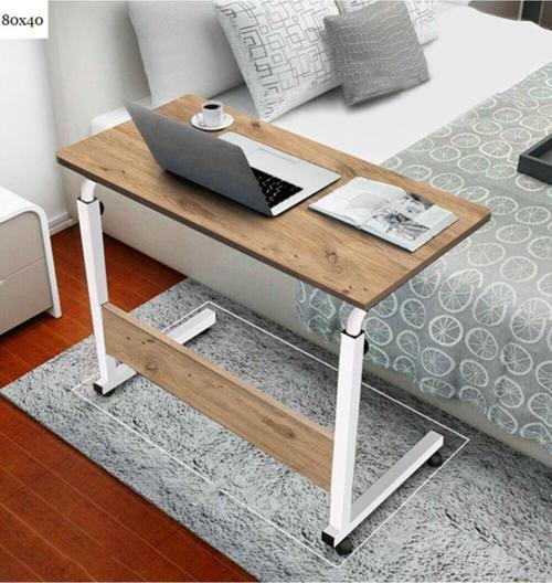 Yükseklik Ayarlı Çalışma Masası - Atlantik Çam (TEKERLİ) 80x40 Oval Kenar