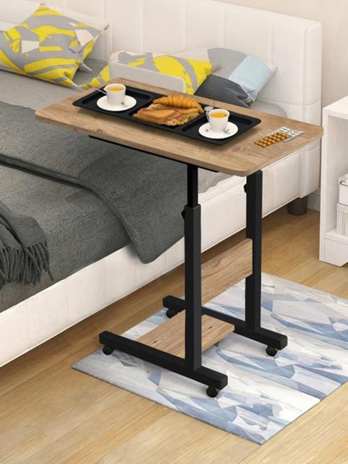 Yükseklik Ayarlı Hasta Sehpası - Atlantik Çam 70x40 (Tekerli) Oval Kenar