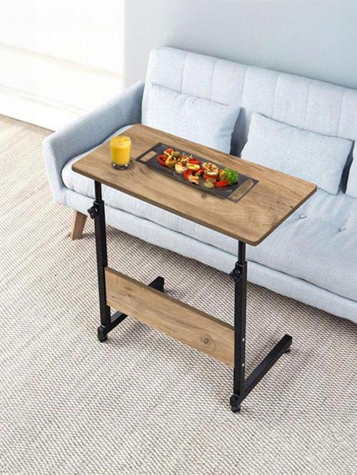 Yükseklik Ayarlı Kahvaltı ve Yemek Sehpası - Atlantik Çam (Tekerli) 70x40 Oval Kenar