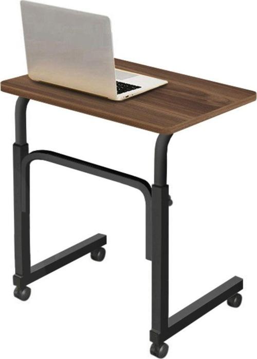 Yükseklik Ayarlı Laptop Sehpası Ve Çalışma Masası -Ceviz (TEKERLİ) 60x40 Oval Kenar