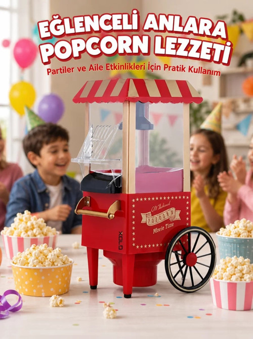 5 Dakikada Popcorn Hazırlayan Yağsız Patlatma Makinesi