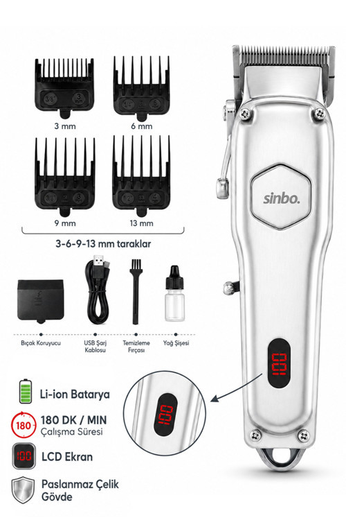Shc-1905 Şarjlı Saç Kesme Makinesi | Kablosuz Kullanım, Ergonomik Tasarım, 4-6 Saat Çalışma Süresi