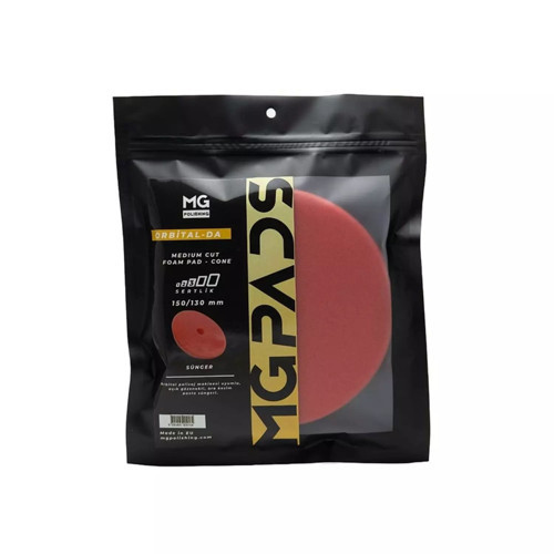 Orbital Ara Kesim İnce Pasta Süngeri (Kırmızı) 150/130 MM