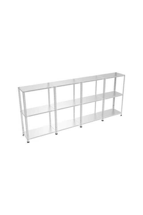 3 Katlı 4'lü Galvaniz Çelik Raf - Depo, Arşiv, Kiler, Dosya, Market Rafı 31x60x150cm
