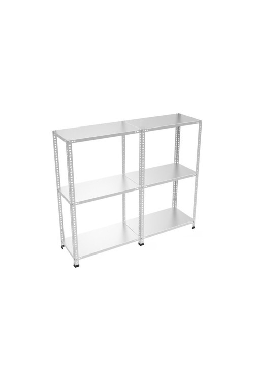 3 Katlı Duble Galvaniz Çelik Raf - Depo, Arşiv, Kiler, Dosya, Market Rafı 43x93x150 cm