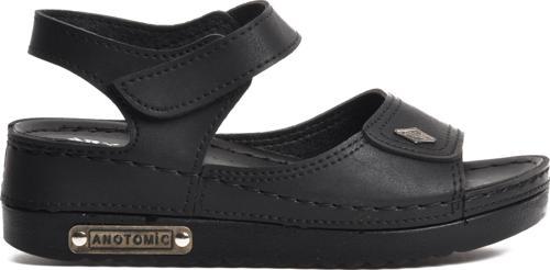 07-109 Rr Siyah Kalın Taban Kadın Anatomik Sandalet