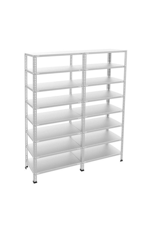 8 Katlı Duble Galvaniz Çelik Raf 31x75x150cm Depo, Arşiv, Kiler, Dosya, Market Rafı