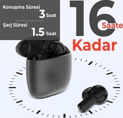 Bix Soundcraft Tw4 Bluetooth 5.3 Enc Çift Mikrofonlu Metalik Kasalı Tws Kablosuz Kulak Içi Kulaklık Siyah
