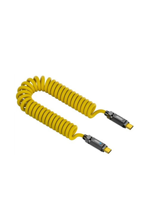 20 Gbps 140 w destekli Type-C To Type-C Dişi Kablo Coiled 1.8 metre