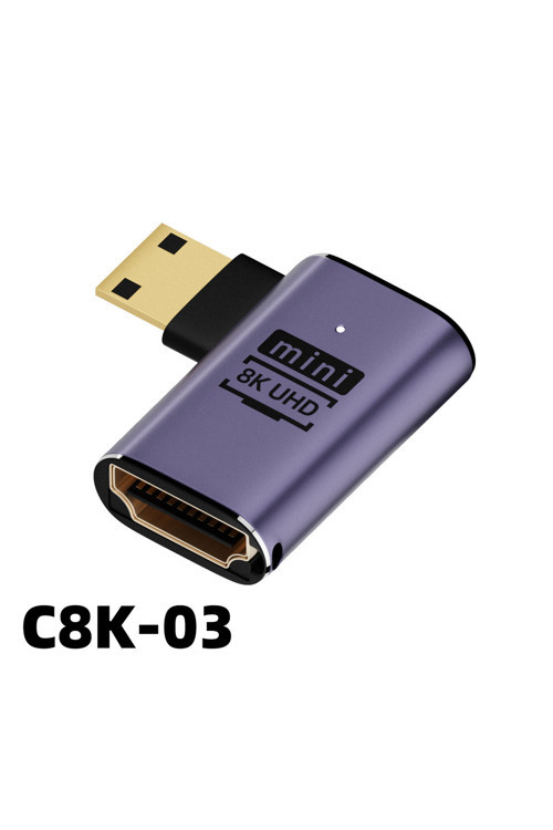 UHD 2.1 Adaptör, 8K 60Hz HDTV Dişi Konnektörden Mini/MicroHD Erkek Konnektöre 8K Yüksek Çözünürlüklü