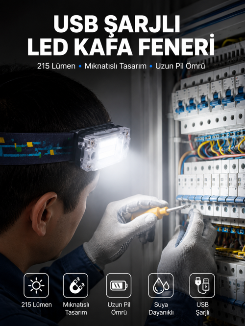 uygun Kafa Lambası Led Fener Pratik Taşınabilir Ayarlanabilir USB Şarjlı popüler