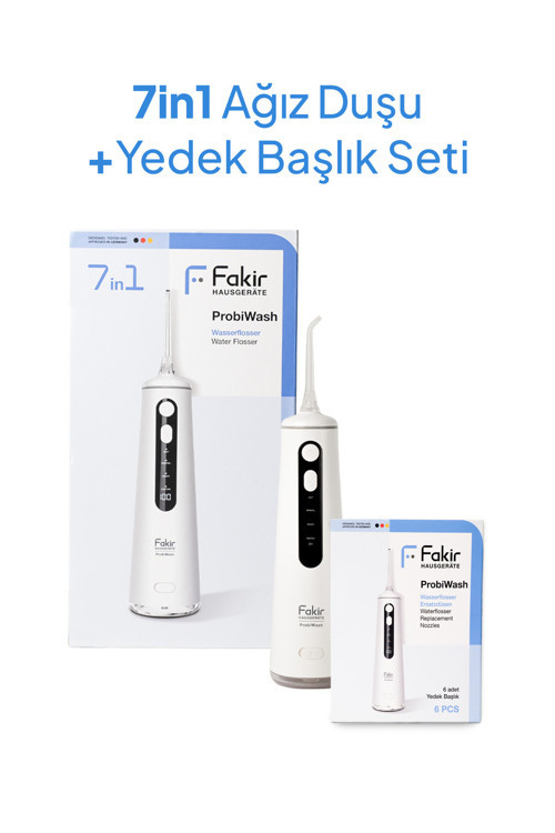 Probiwash Ağız Duşu 6 Farklı Başlık + Probiwash Ağız Duşu Uyumlu 6'Lı Yedek Başlık Seti