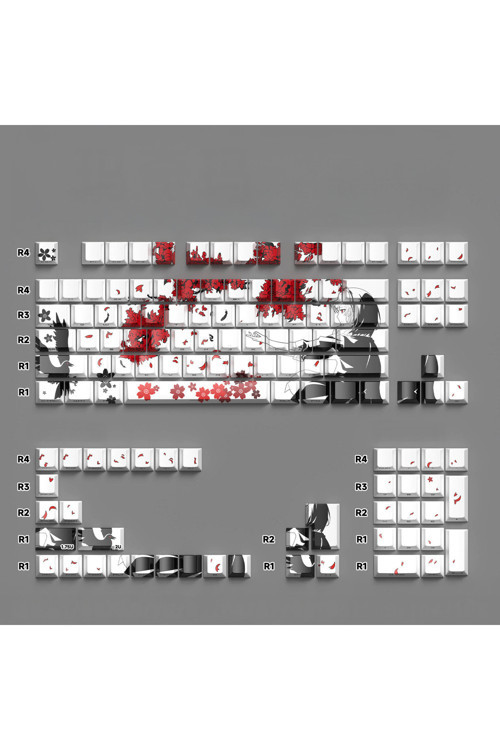 129 Tuş Yan Baskılı Yarı Saydam Pbt Süblimasyon Mekanik Klavye Tuşları Klavye Keycaps