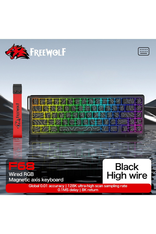 F68 Pro Oyun Klavyesi Manyetik Switch 3 Modlu Kablosuz Bluetooth Kablolu, 8K/1K RGB Klavye