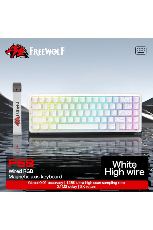 F68 Pro Oyun Klavyesi Manyetik Switch 3 Modlu Kablosuz Bluetooth Kablolu, 8K/1K RGB Klavye
