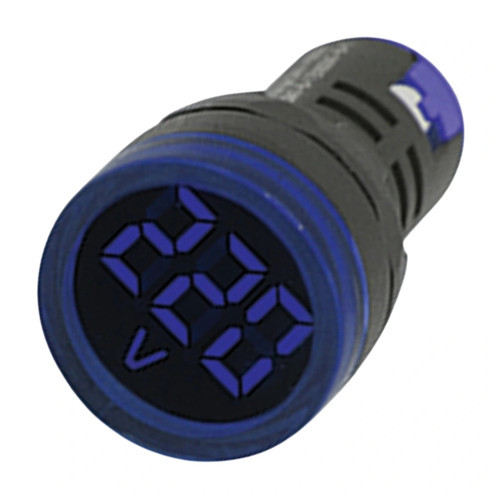 22 VS-M 22mm AD-116 Serisi Mavi Voltmetre 24-550V
