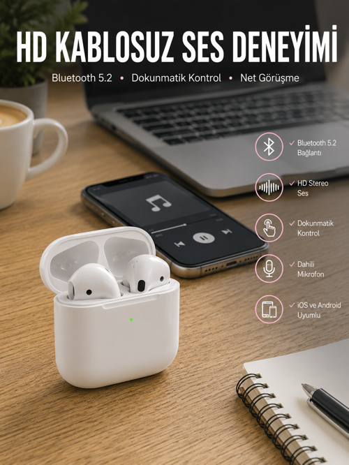 Yeni Nesil Bluetooth Kulaklık Eller Serbest Aramalar ve Yüksek Kaliteli Ses İçin İdeal Kulaklı
