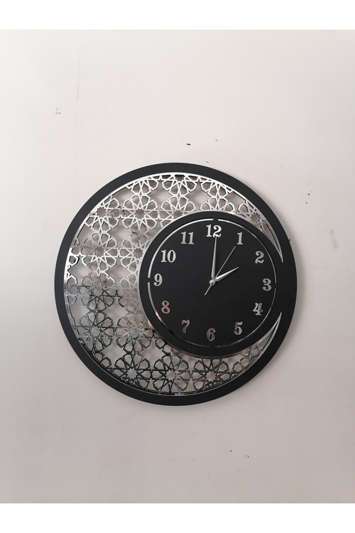 Selçuklu Motif Dekoratif Ahşap Tasarım Duvar Saati