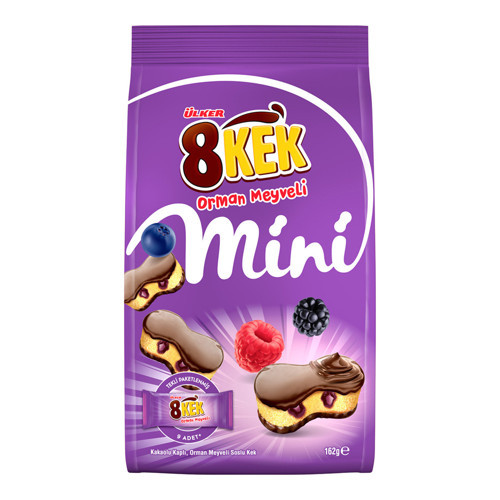 8 Kek Orman Meyveli Mini Kek - 162 gram - 10 Adet