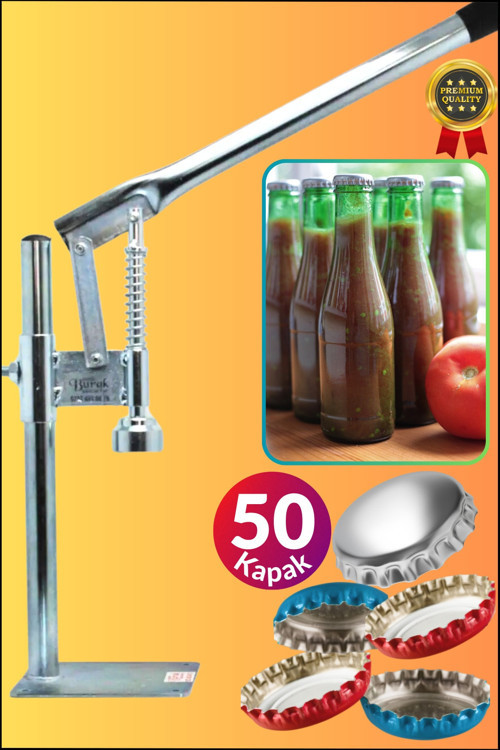 Şişe Kapatma Aleti Soda Gazoz Kapağı Kapama Makinası Adet Kapak