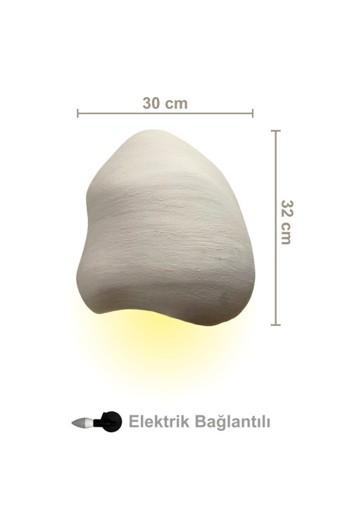 Lore Serisi Aplik - Elektrik Bağlantılı - 30 CM - Beton Grisi