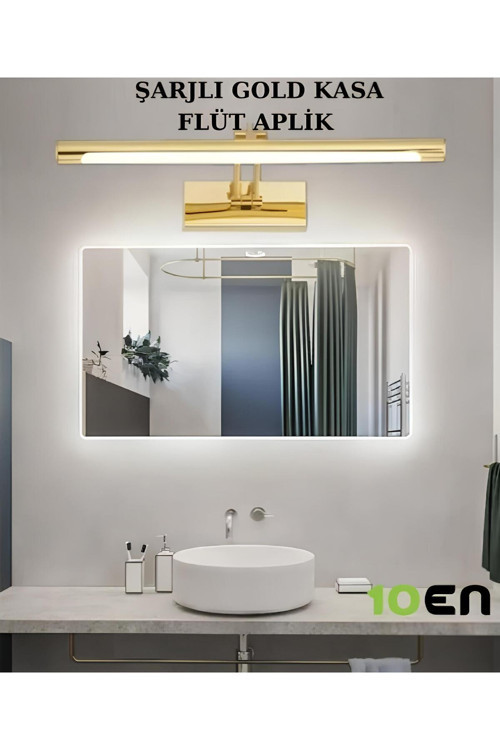 Flüt Şarjlı Gold Kasa Koridor Led Tablo Kuğu Duvar Aplik Şarjlı Günışığı