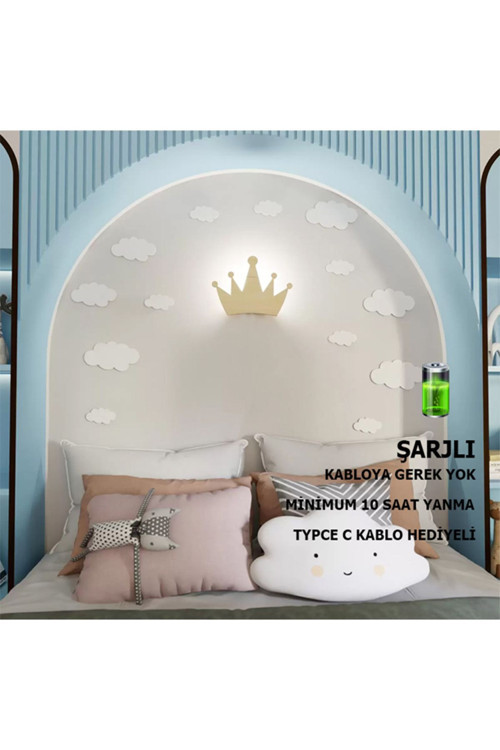 Çocuk Şarjlı Aplik/Gece Lambası - Gün Işığı