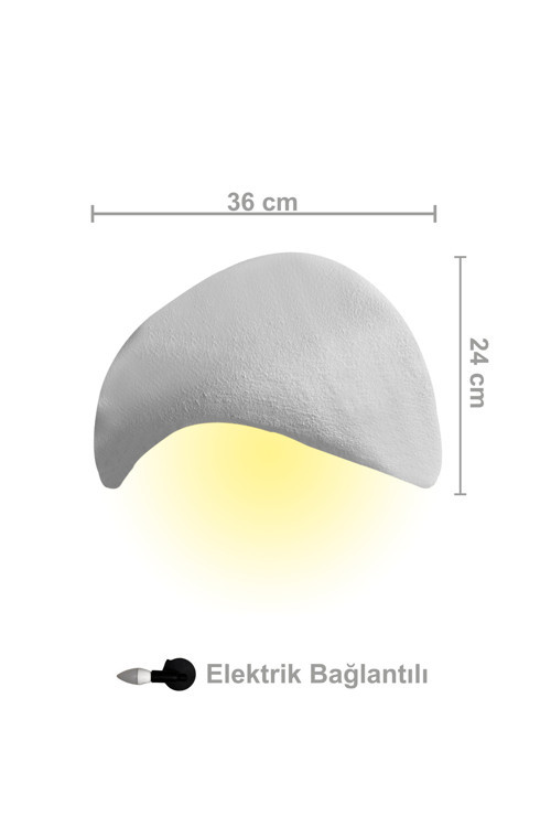 Lore Serisi Aplik - Elektrik Bağlantılı - 36 cm - Beton Grisi