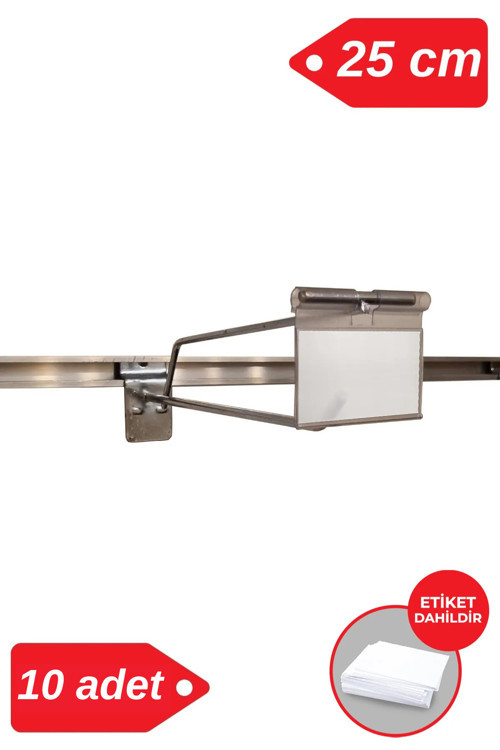 25 Cm - 10 Adet Galvaniz Etiketli Kanallı Pano Kancası Raf Askısı