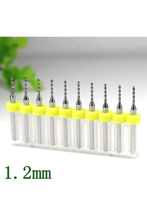 Tungsten Karbür Uçlu Freze Pcb Mikro/mini Matkap Uç 1,2mm X 10 Lu Set