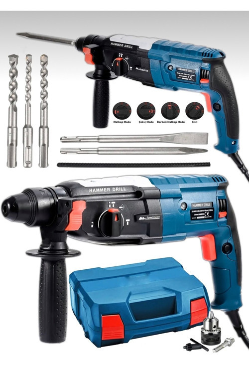 Japan Pro 4200 W Kırıcı Delici Darbeli HILTI MATKAP Bakır Sargılı Çelik Şanzuman 2-28mm 5 Uç