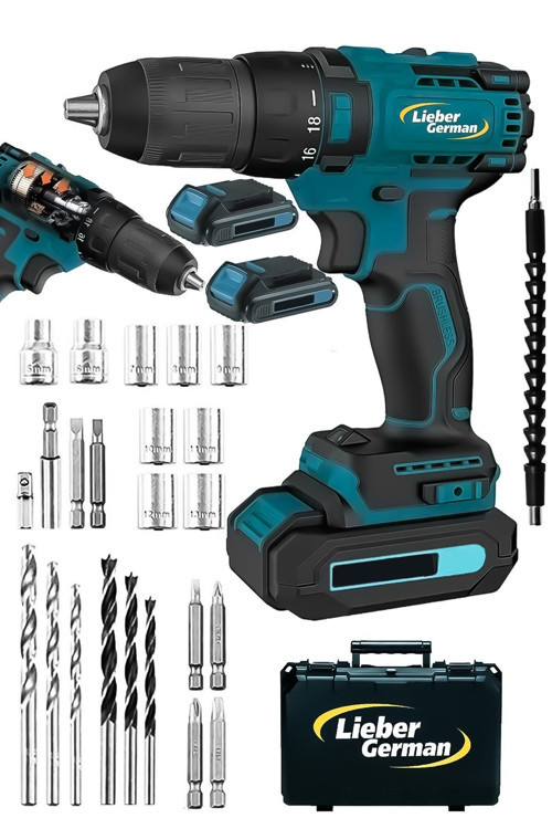 X-drive Darbeli 12 V 2ah Çift Akülü 27 Parça Setli Metal Şanzuman Şarjlı Vidalama Matkap