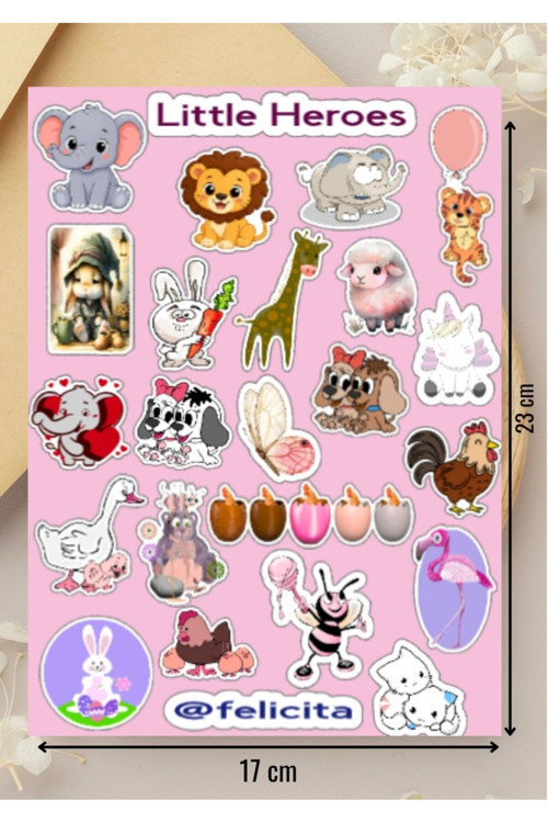 Küçük Kahramanlar Etiketleri Little Heroes Defter Süsleme Hediyelik Sticker Seti - 1 Sayfa