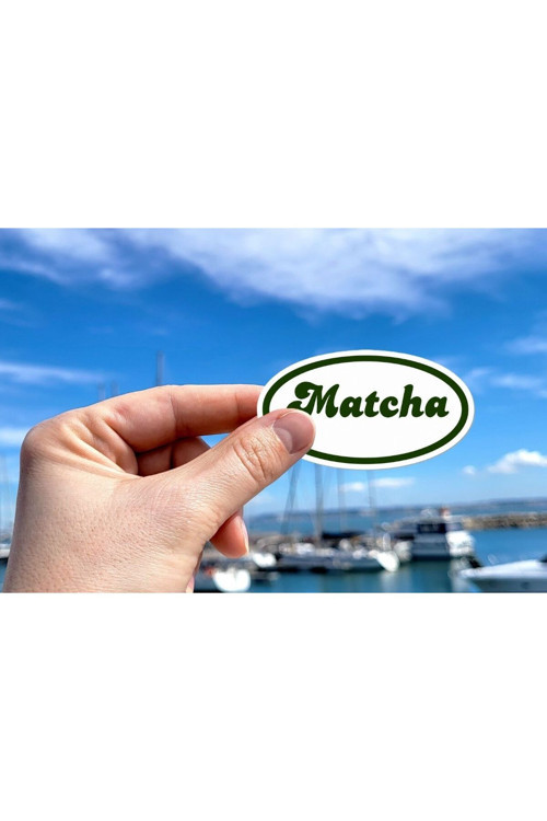Şekilli Matcha Çayı Etiketi Çay Mat Sticker Matcha Tea 5.14x2.58 Cm (40 Adet)