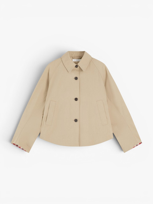 COTTON SHORT JACKET Kadın Bej Mont - WW0WW49844