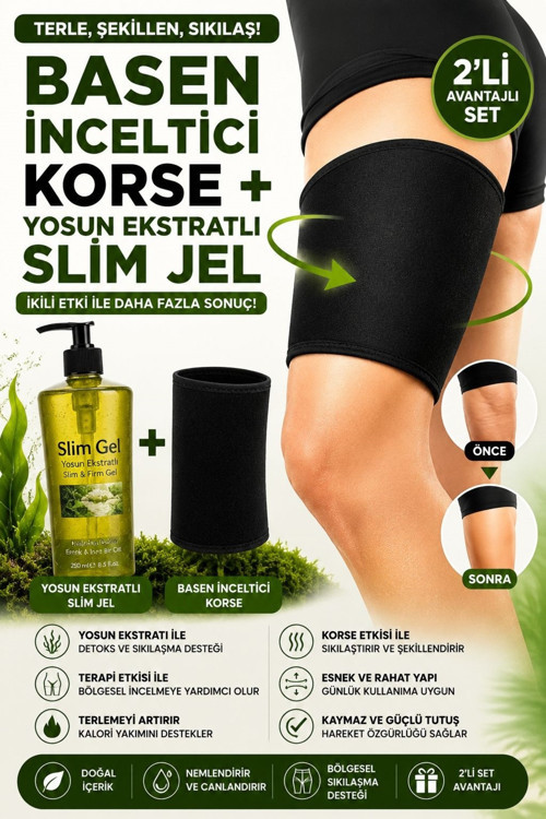 Yosun Ekstratlı Slim Jel 250 Ml Ve Termal Basen Korsesi 2'Li Set Sıkılaştırıcı Bakım Desteği