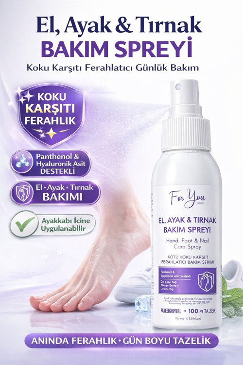 El - Ayak Ve Tırnak Mantarı, Kötü Koku Karşıtı Ve Mantar Bakım Spreyi - Ferahlatıcı Bakım Sprey