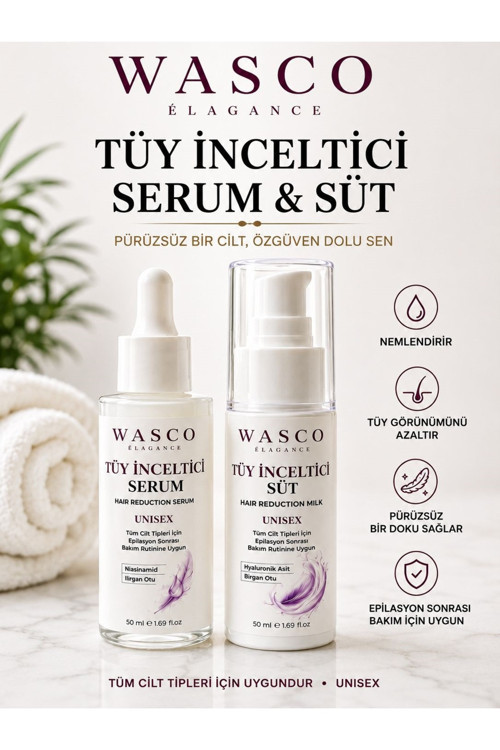 Tüy Serum & Tüy Süt 2'Li Set 50 Ml + 50 Ml | Epilasyon Sonrası Bakım | Unisex | Tüm Cilt Tipleri