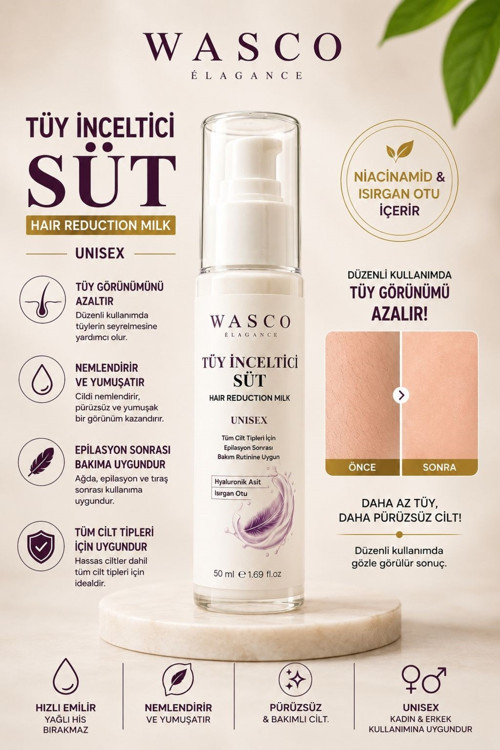 Tüy Süt 50 Ml - Epilasyon Sonrası Bakım Kremi Hyaluronik Asit Isırgan Otu Unisex Tüm Cilt Tipleri