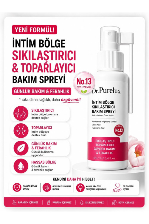İntim Bölge Sıkılaştırıcı & Toparlayıcı İntim Bakım Spreyi – Hassas Bölge Günlük Bakım & Ferahlık 100Ml