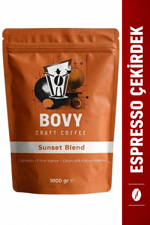 Sunset Blend %100 Arabica Espresso Çekirdek Kahve 1 kg - Premium Seri