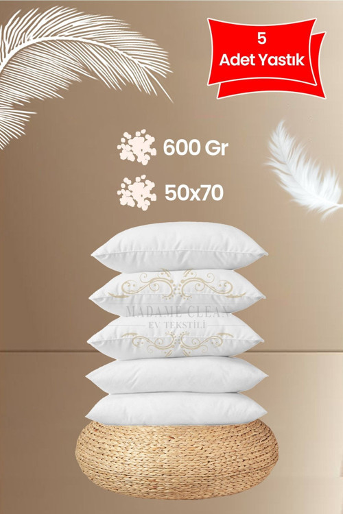 5 Adet Antialerjik Boncuk Slikon Yastık 600 Gr/ 50X70