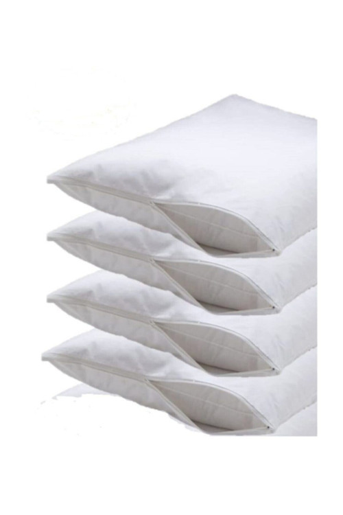 4 Adet Yastık Içi Kılıf Fermuarlı Beyaz %100 Pamuk Kumaş 50X70 Cm