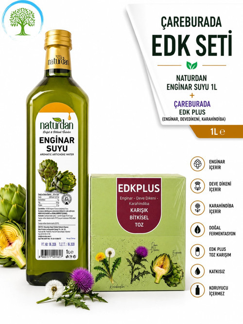 Enginar Suyu 1L - Aromatik Su 1000 ml & ÇareBurada EDK Karışık Bitkisel Toz | Enginar, Deve