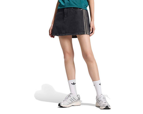 MID RISE DENIM SKIRT Kadın Günlük Etek KQ6485 Siyah