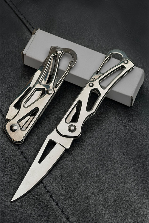 SDR 13 16.5 CM Paslanmaz Çelik Kamp Outdoor Mini Cep Çakı Gümüş Renk