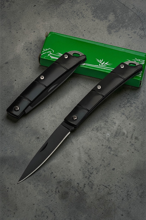 NO.69BK 15cm Paslanmaz Çelik Kamp Outdoor Mini Cep Çakı Mat Siayh Renk