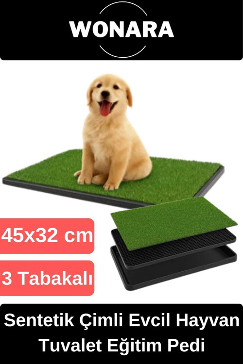 #KöpekEğitim Yıkanabilir Çok Katmanlı Evcil Hayvan Yavru Köpek Tuvalet Eğitim Sentetik Çim Halı Pedi