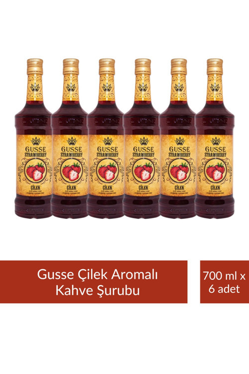 Çilek Strawberry Aromalı Kokteyl Şurubu 700 ml x 6 Adet