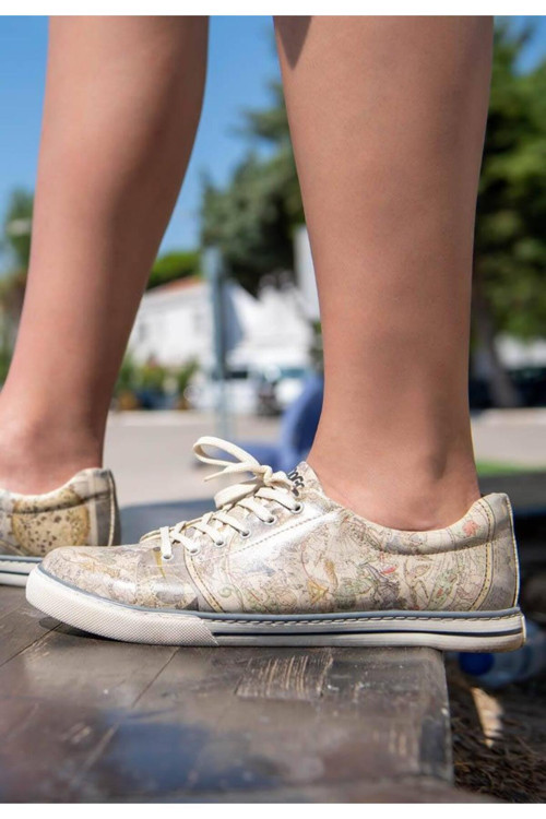 Erkek Vegan Deri Çok Renkli Sneakers - Astronomy Map Tasarım